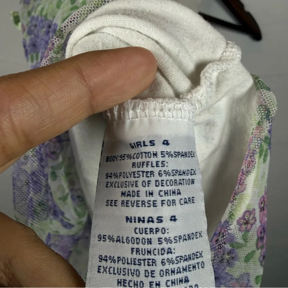 Girls Size 4 Floral Ruffle Tunic Dress Kids Headquarters Pastel Spring Easter